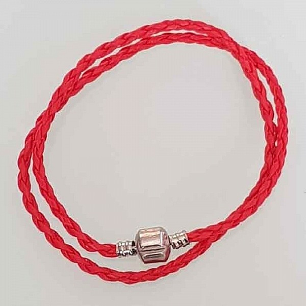 Bracelet Europ&eacute;en 2 tours tress&eacute; Clip Uni 05 20cm