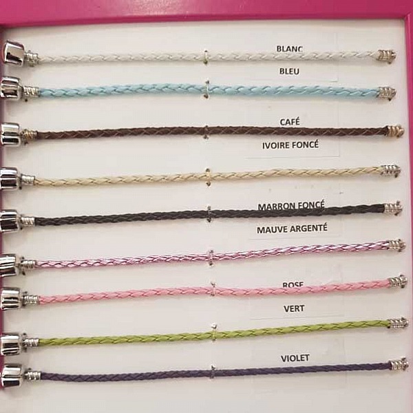 Bracelet Europ&eacute;en tress&eacute; Clip Uni 02 DU 15 AU 23 CM Blanc