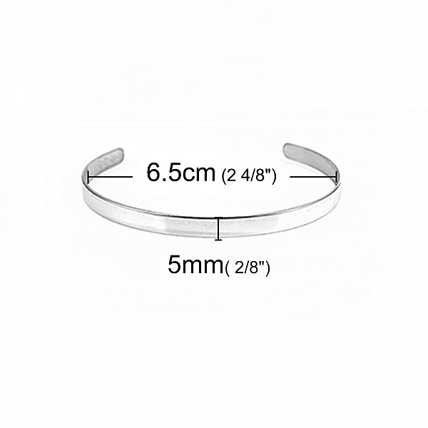 Bracelet Manchette Jonc 5 mm en Acier Inoxydable N&deg;01