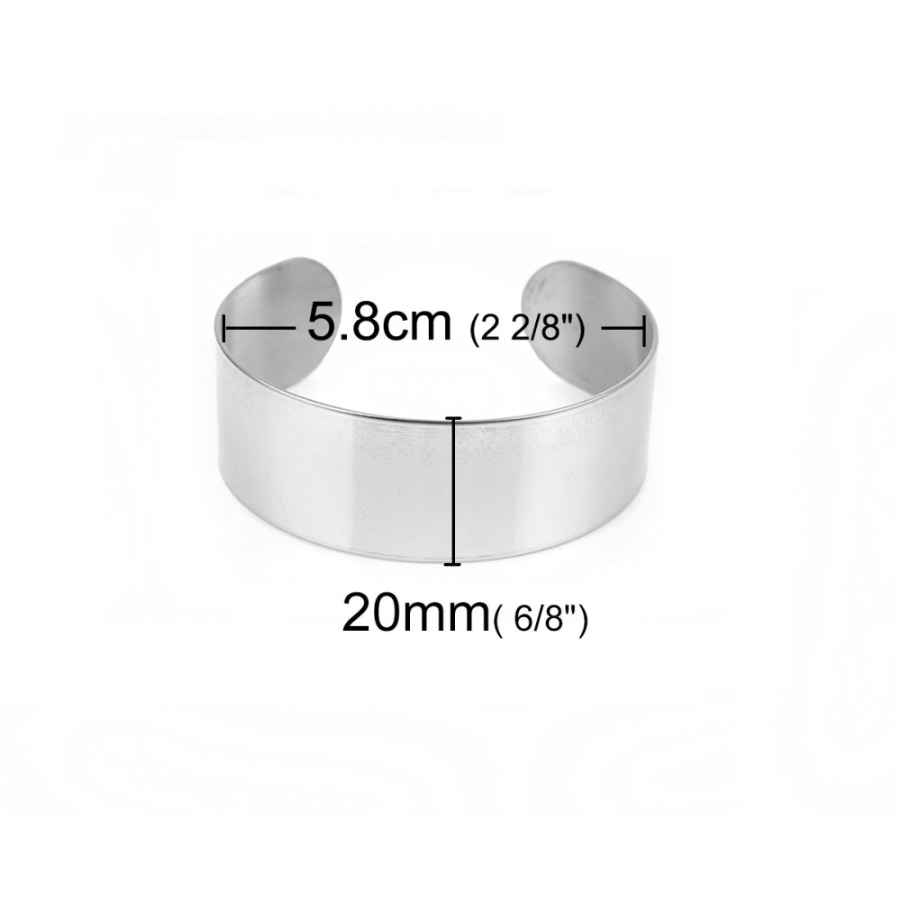 Bracelet Manchette Jonc 20 mm en Acier Inoxydable N°03