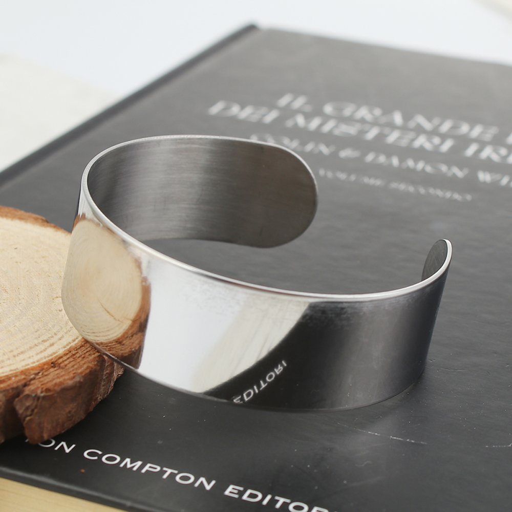 Bracelet Manchette Jonc 20 mm en Acier Inoxydable N°03