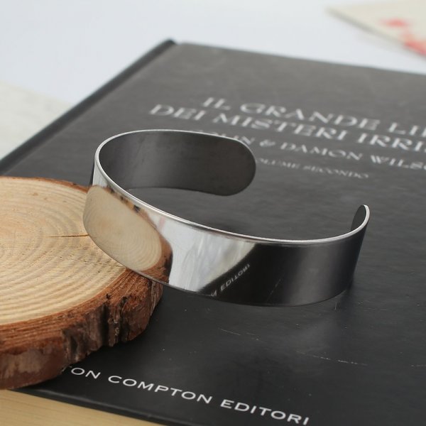 Bracelet Manchette Jonc 15 mm en Acier Inoxydable N&deg;04