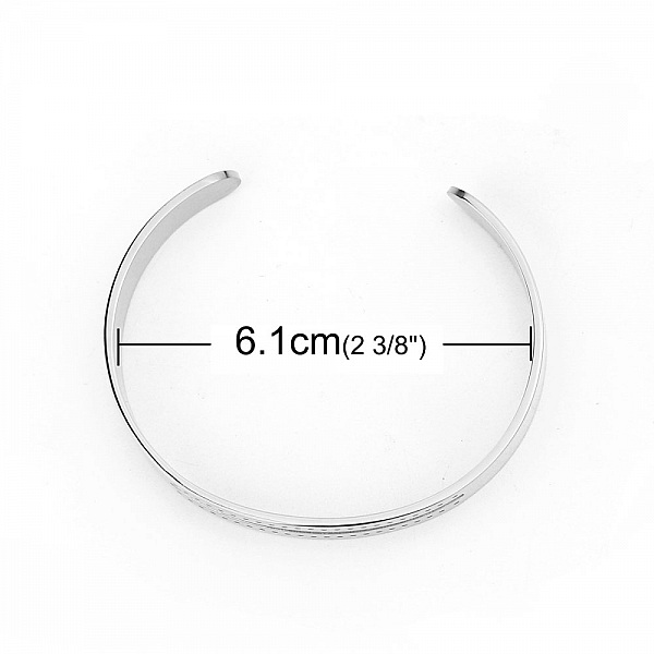 Bracelet Manchette Jonc semi ouvert 10 mm en Acier Inoxydable N&deg;07
