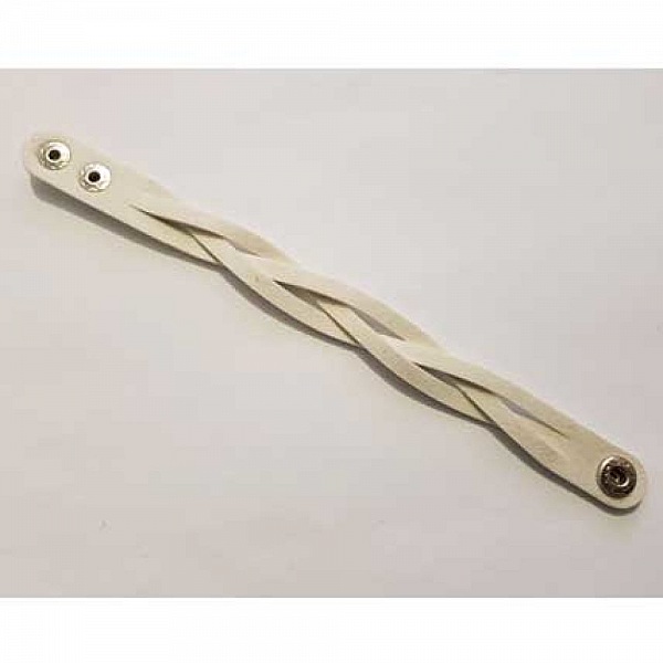 Bracelet en cuir tress&eacute; Blanc