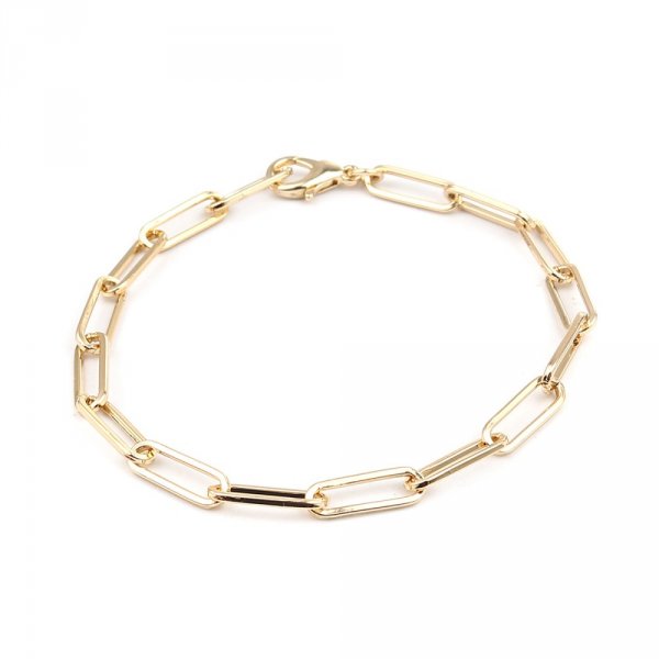 Bracelet maille ovale plaqu&eacute; or 16K 22 cm N&deg;02