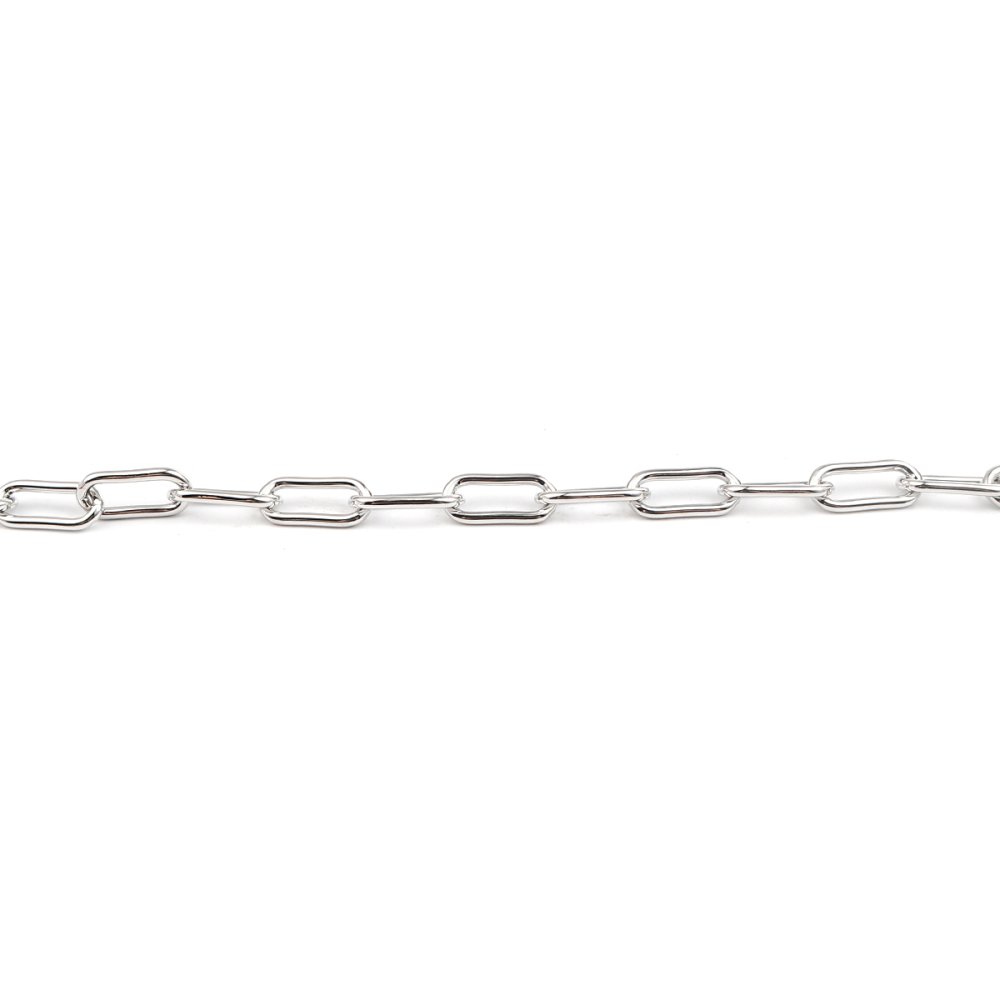 Bracelet maille ovale plaqué platine 22 cm N°01