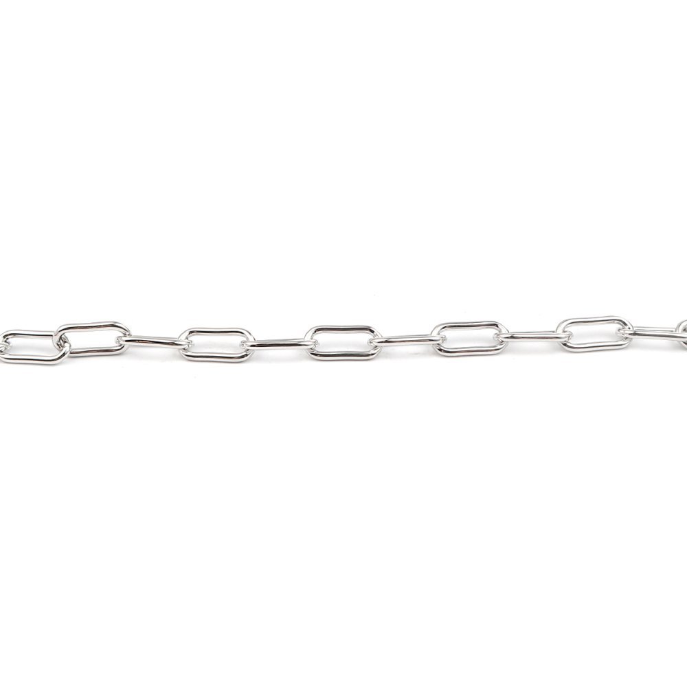 Bracelet maille ovale plaqué platine 22 cm N°01