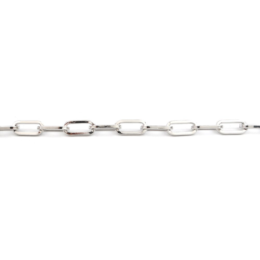 Bracelet maille ovale plaqué platine 22 cm N°02