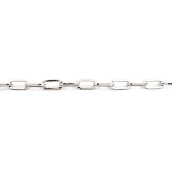 Bracelet maille ovale plaqué platine 22 cm N°02