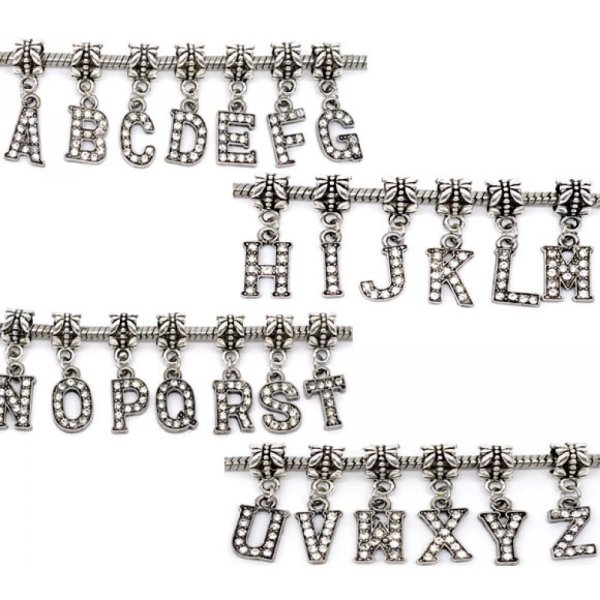 Breloque Alphabet 03 Lettre B et Strass