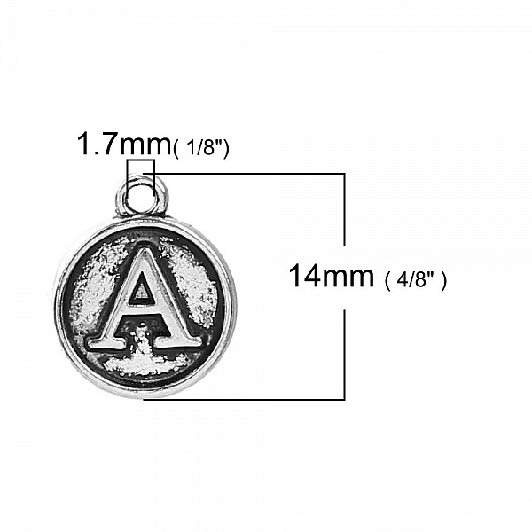Breloque Alphabet M&eacute;daille 02 Lettre A