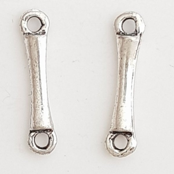 Breloque Barre 2 anneaux N&deg;02 Argent