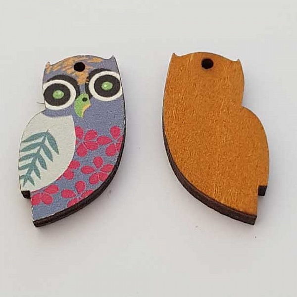 Breloque Chouette N&deg;29 Bois