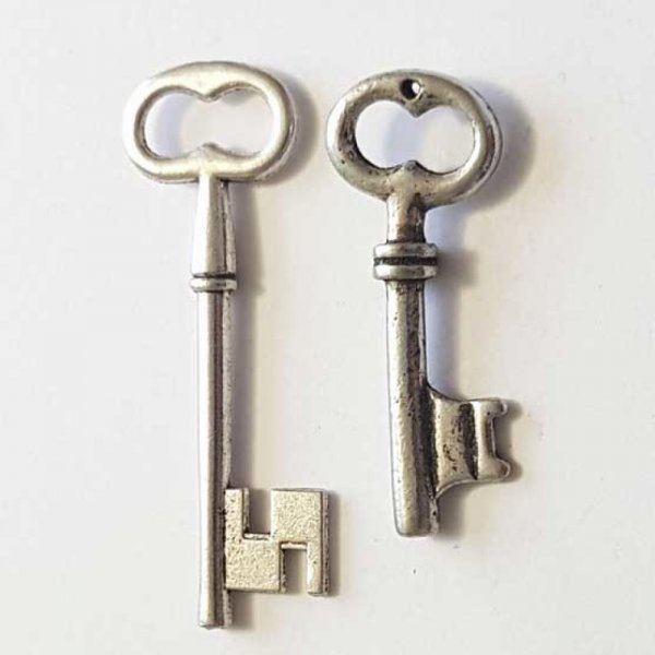 Breloque Clef N&deg;60 Argent lot 2 pi&egrave;ces