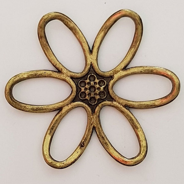 Breloque Fleur M&eacute;tal N&deg;003 Vieil Or