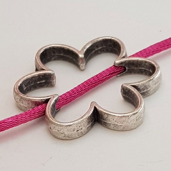 Breloque Fleur M&eacute;tal N&deg;010 Argent