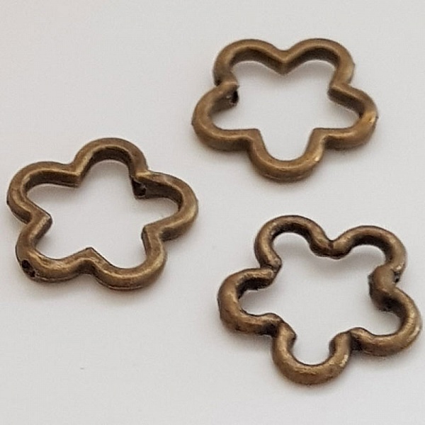 Breloque Fleur M&eacute;tal N&deg;031 Bronze