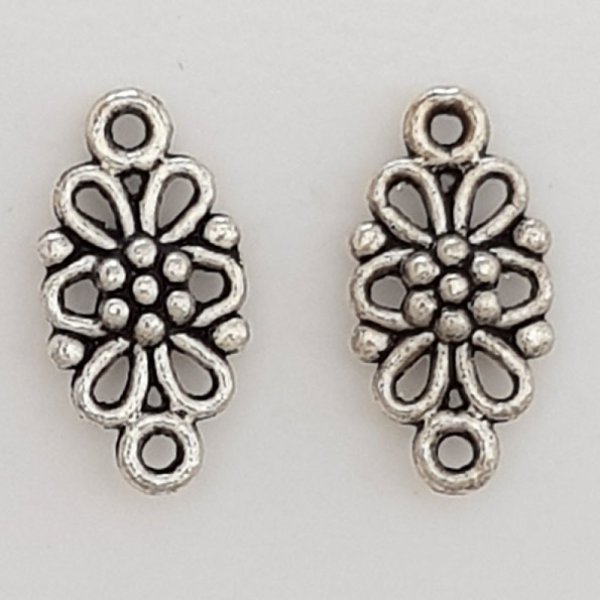 Breloque Fleur M&eacute;tal N&deg;067 Argent
