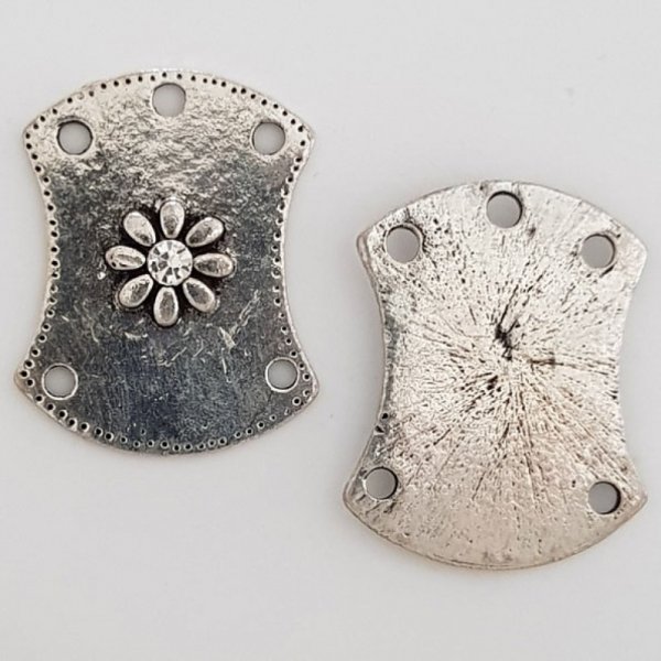 Breloque Fleur M&eacute;tal N&deg;082 Argent