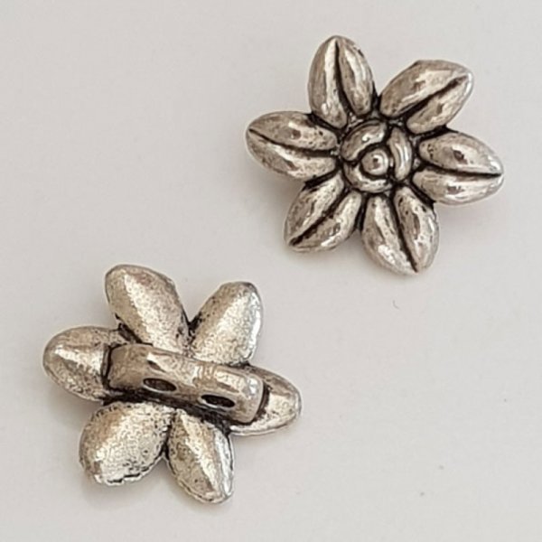 Breloque Fleur M&eacute;tal N&deg;083 Argent