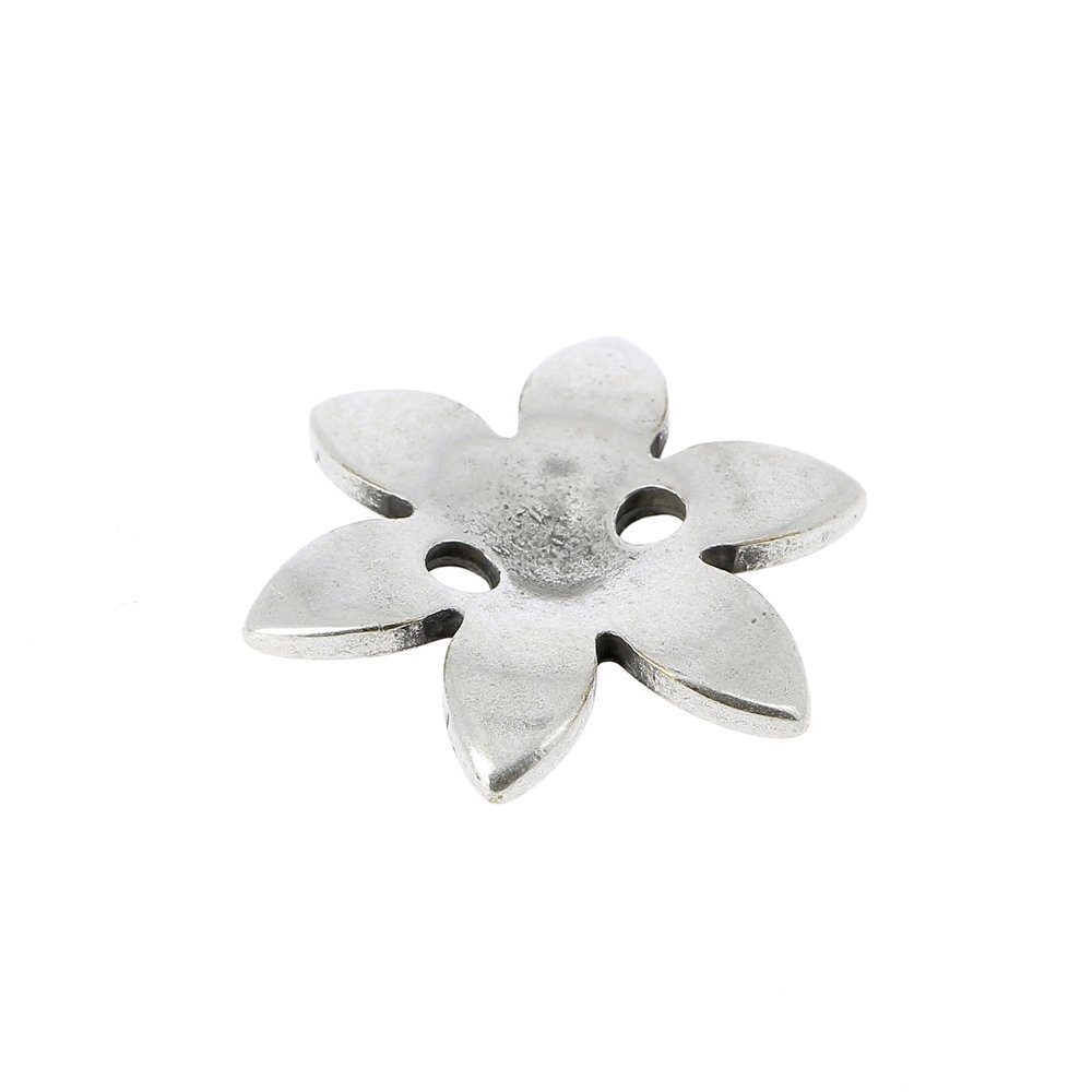 Breloque Fleur Métal N°090 Argent Zamak