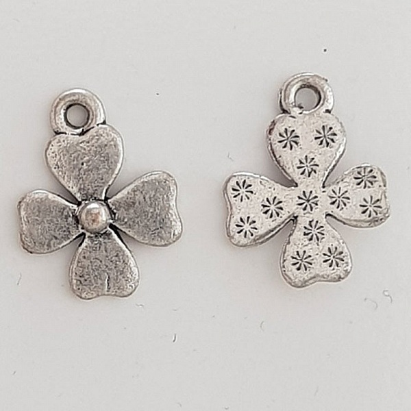 Breloque Fleur M&eacute;tal N&deg;091 Argent