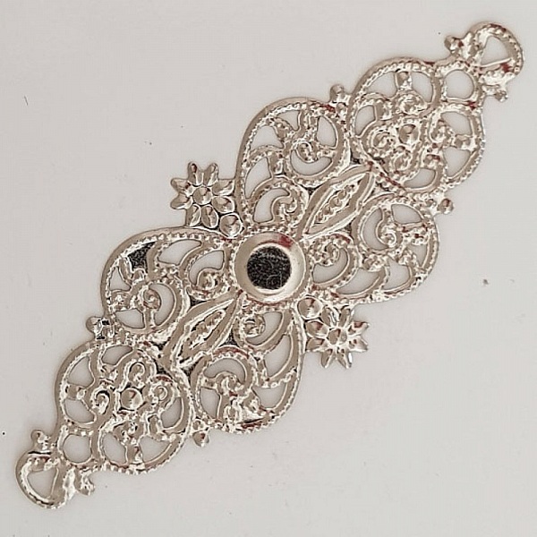 Breloque Fleur M&eacute;tal N&deg;098 Estampe Argent