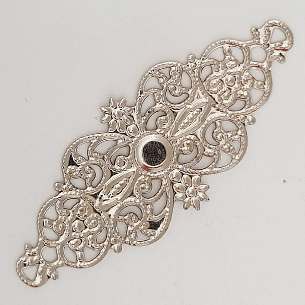 Breloque Fleur M&eacute;tal N&deg;098 Estampe Argent