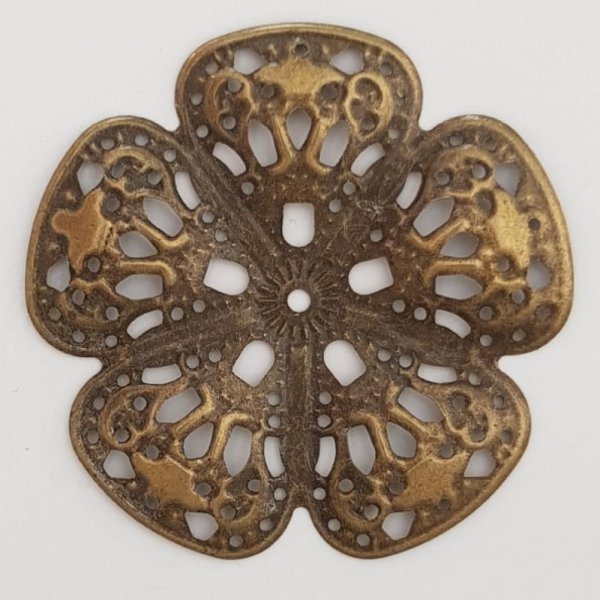 Breloque Fleur M&eacute;tal N&deg;099 Estampe Bronze