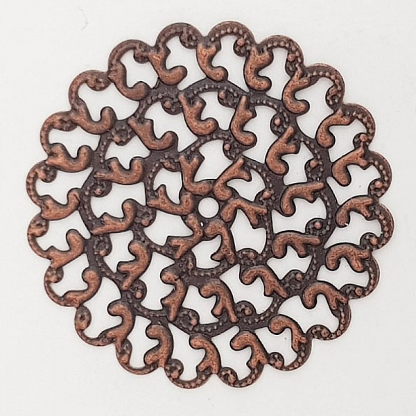 Breloque Fleur M&eacute;tal N&deg;102 Estampe Cuivre