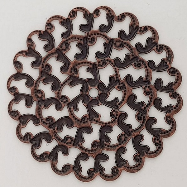 Breloque Fleur M&eacute;tal N&deg;102 Estampe Cuivre