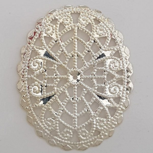 Breloque Fleur M&eacute;tal N&deg;103 Estampe Argent