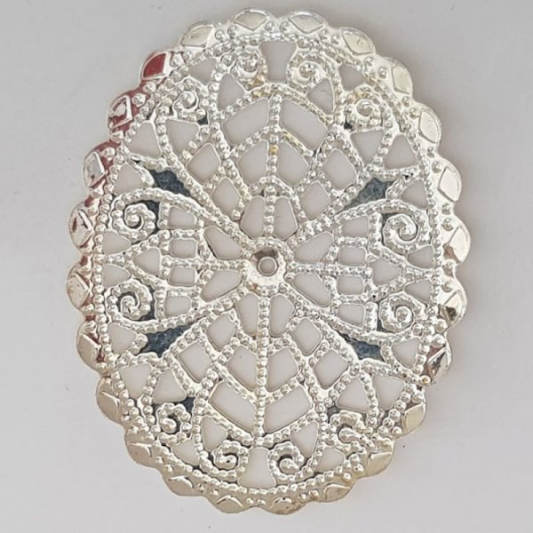 Breloque Fleur M&eacute;tal N&deg;103 Estampe Argent