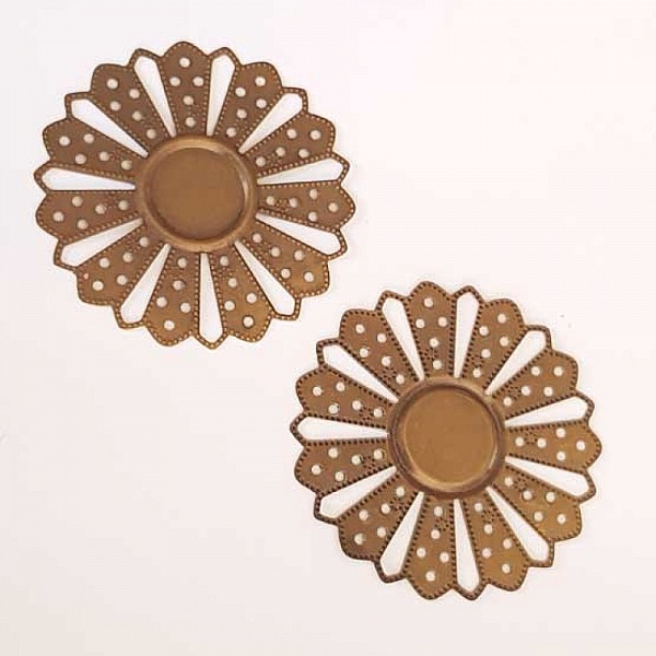 Breloque Fleur M&eacute;tal N&deg;170 Bronze