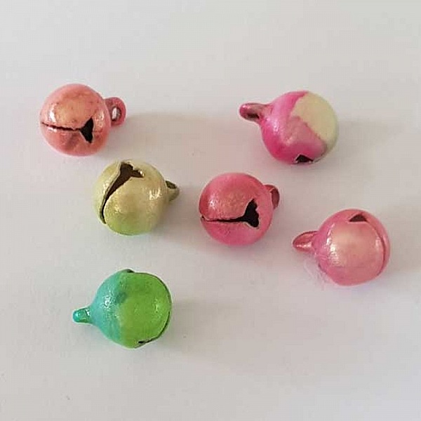 Breloque Grelot Bi-Couleur 11 x 8 mm N&deg;14 Lot 6 pi&egrave;ces