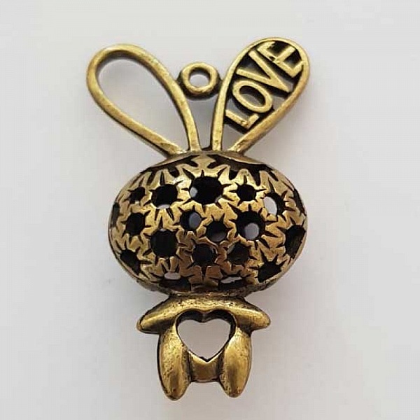 Breloque Lapin N&deg;04 Bronze