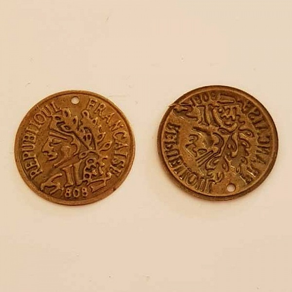 Breloque M&eacute;daille pi&egrave;ce 20 mm Bronze-04