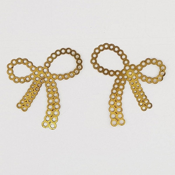 Breloque N&oelig;ud N&deg;24 breloque noeud papillon ruban en m&eacute;tal Dor&eacute;