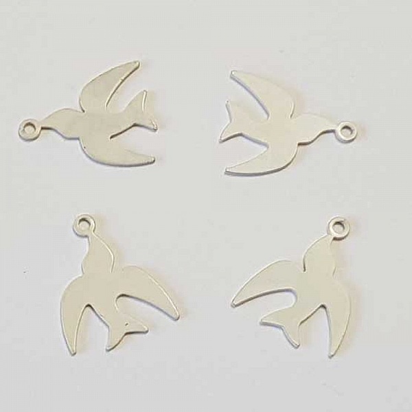 Breloque Oiseaux N&deg;04 Blanc