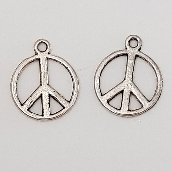 Breloque Peace & Love N&deg;04 Argent x 10 pi&egrave;ces