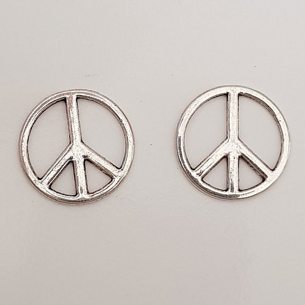 Breloque Peace & Love N&deg;06 Argent x 10 pi&egrave;ces