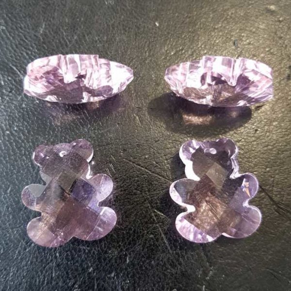 Breloque Pendentif en verre facett&eacute; ours N&deg;01-01