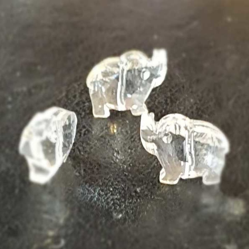 Breloque Pendentif en verre facetté éléphant N°01-01