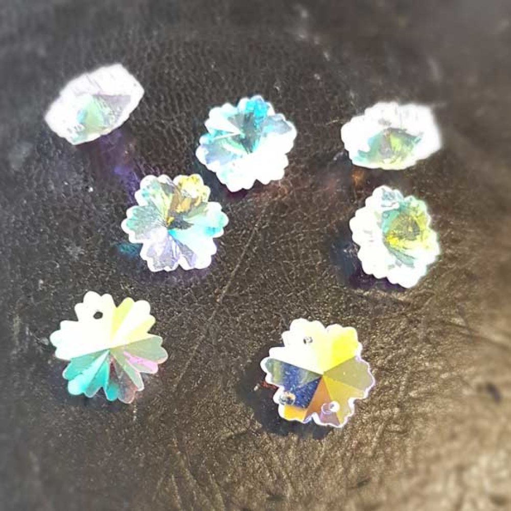 Breloque Pendentif en verre facetté fleur N°02-01