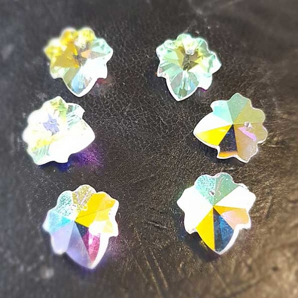 Breloque Pendentif en verre facett&eacute; fleur N&deg;03-01