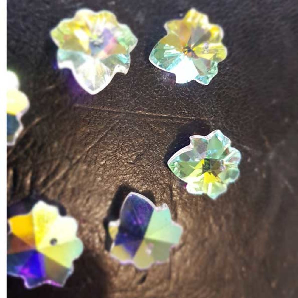 Breloque Pendentif en verre facetté fleur N°03-01