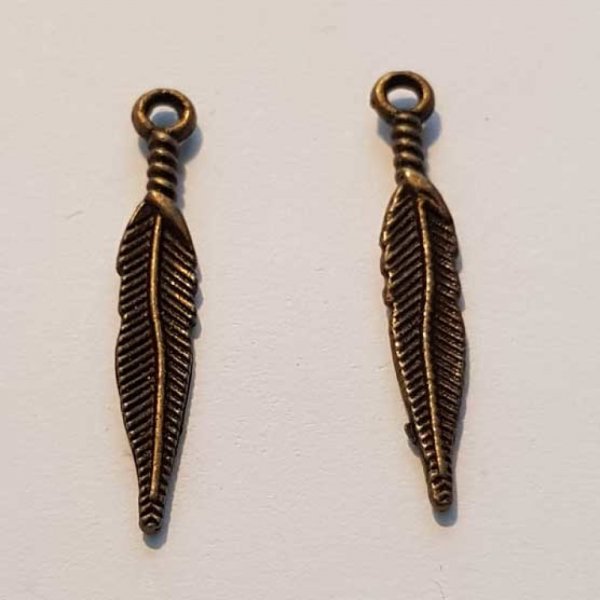 Breloque Plume N&deg;03 Bronze