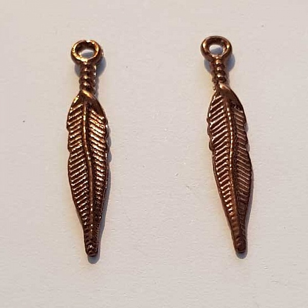 Breloque Plume N&deg;03 Cuivre