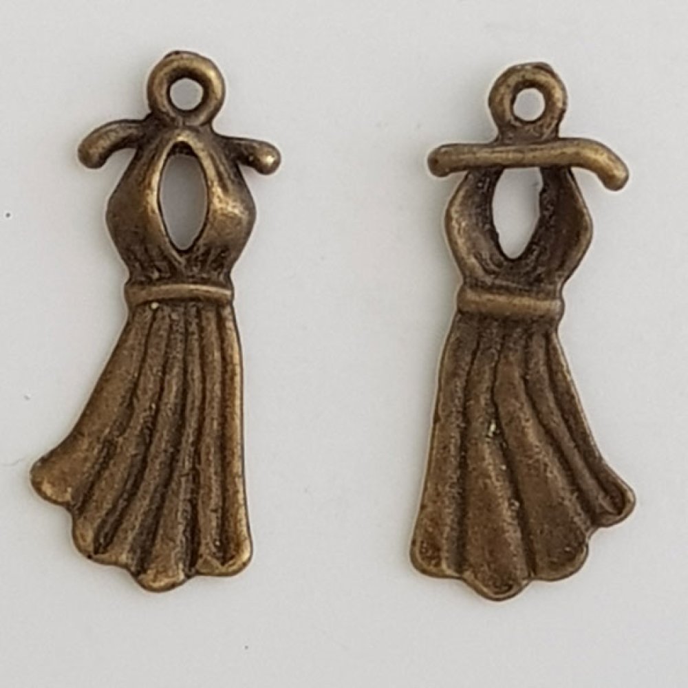 Breloque Robe Pin-up N°03 Bronze