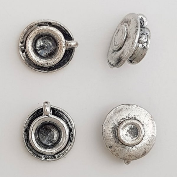 Breloque Tasse et Soucoupe N&deg;01 cuisine Argent